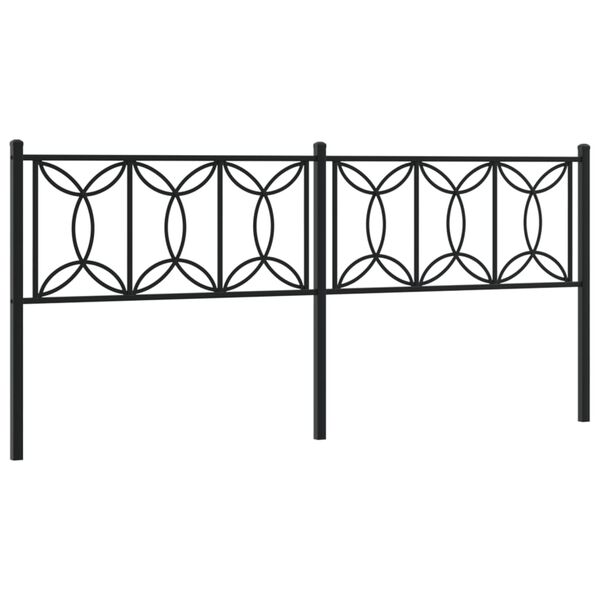 vidaXL Kopfteil Metall Schwarz 193 cm