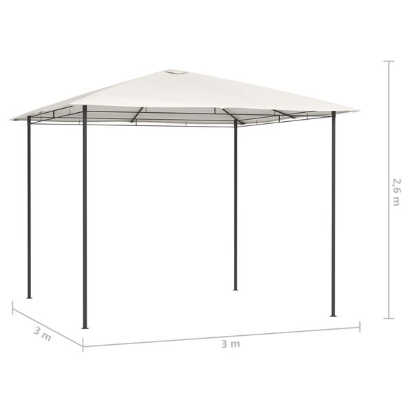 vidaXL Pavillon 3x3x2,6 m Creme 160 g/m&sup2;