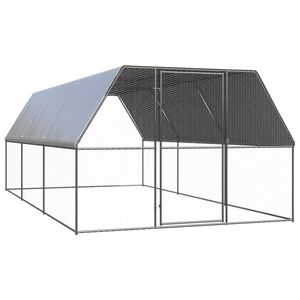 vidaXL Outdoor-H&uuml;hnerk&auml;fig 3x6x2 m Verzinkter Stahl