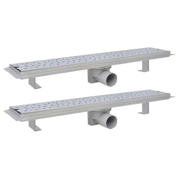 vidaXL Lineare Duschrinnen 2 Stk. Blasen 630 x 140 mm Edelstahl