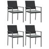 vidaXL 5-tlg. Garten-Essgruppe mit Kissen Poly Rattan und Stahl