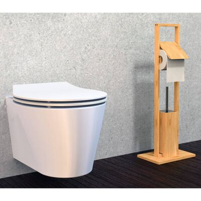 EISL WC-Garnitur Rolle und Bürste Bambus 30x21x82 cm