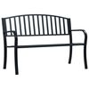 vidaXL Gartenbank Schwarz 120 cm Stahl