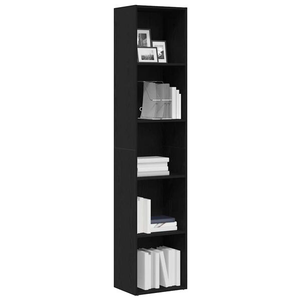 vidaXL B&uuml;cherregal Eiche Schwarz 40 x 30 x 189 cm Holzwerkstoff