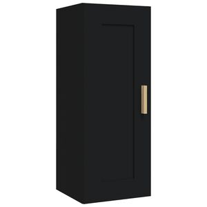 vidaXL Wandschrank Schwarz 35x34x90 cm Holzwerkstoff