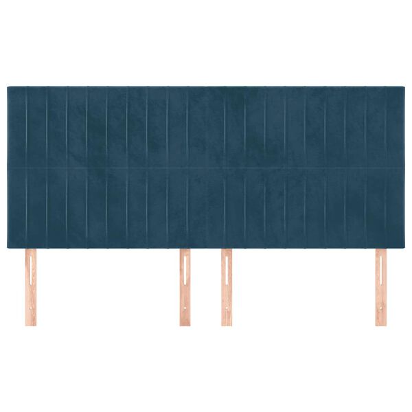 vidaXL Kopfteil Dunkelblau 160 x 5 x 118/128 cm Samt