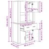 vidaXL Highboard Schwarz Eichen-Optik 80 x 33 x 150 cm Holzwerkstoff