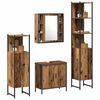 vidaXL Badezimmerm&ouml;bel Set mit Regal 4 pcs Braun 33 x 33 x 185.5 cm