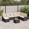 vidaXL Garten-Sofa-Set 9 pcs Schwarz und Weiß