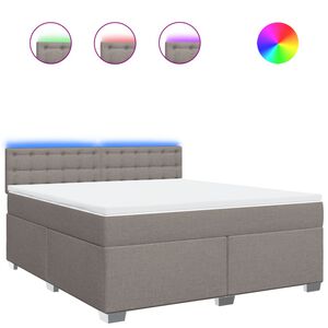 vidaXL Boxspringbett mit Matratze Taupe 180x200 cm Stoff