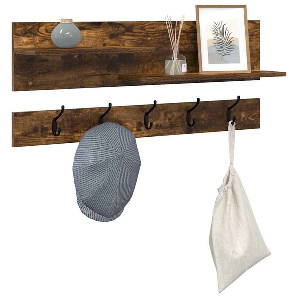 vidaXL Wandmontierter nachttisch Ger&auml;ucherte Eiche 90 x 15 x 36 cm