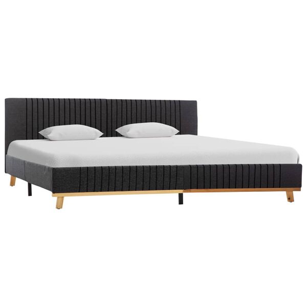 vidaXL Bettgestell ohne Matratze Dunkelgrau Stoff 180x200 cm