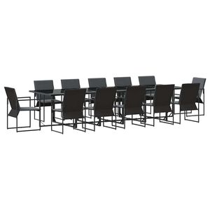 vidaXL Garten Essgruppe 13 pcs Schwarz Stahl