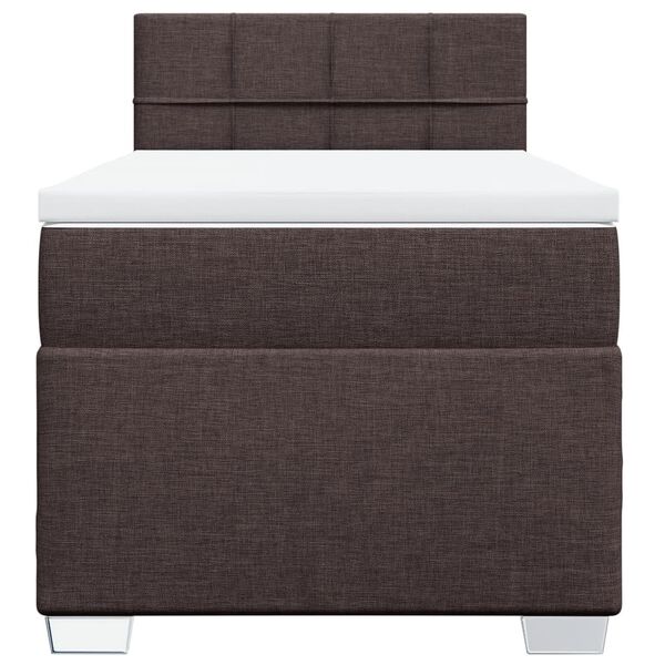 vidaXL Boxspringbett mit Matratze Dunkelbraun 90x200 cm Stoff