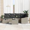 vidaXL Garten-Sofa-Set 7 pcs Hellgrau 55 x 62 x 69 cm Poly Rattan