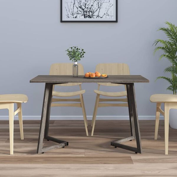 vidaXL Esstisch Grau 120x60x74 cm MDF und Eisen
