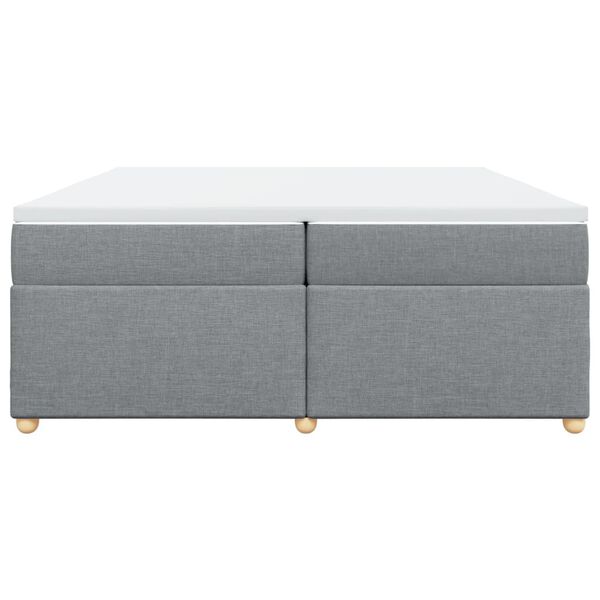 vidaXL Boxspringbett mit Matratze Hellgrau 200x200 cm Stoff