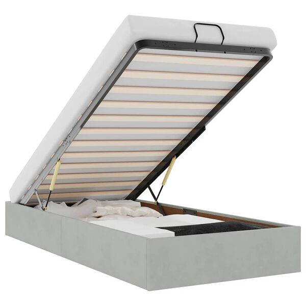 vidaXL Ottoman-Bett ohne Matratze Hellgrau 90x190 cm Samt