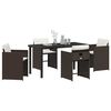 vidaXL Garten Essgruppe mit Kissen 5 pcs Braun Poly-Rattan