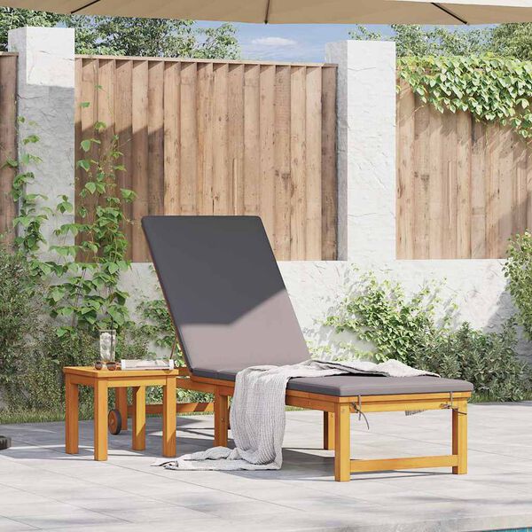 vidaXL Sonnenliege 2 pcs Braun Massivholz Akazie