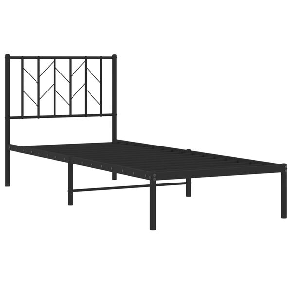 vidaXL Bettgestell mit Kopfteil Metall Schwarz 80x200 cm