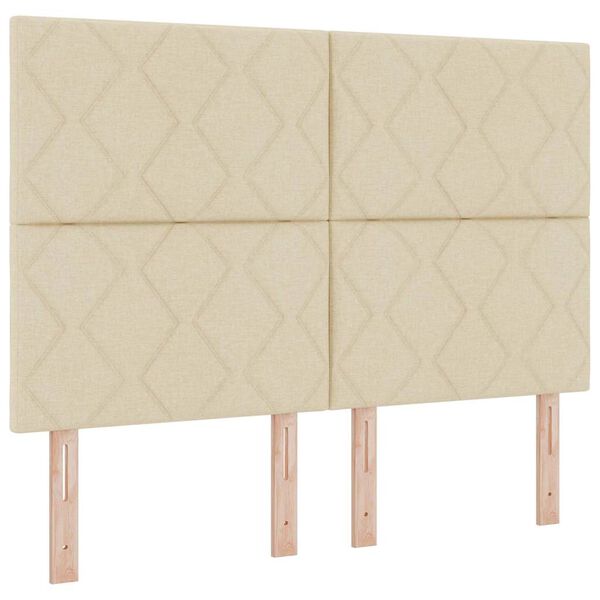 vidaXL Boxspringbett mit Matratze Creme 160 x 200 cm Stoff
