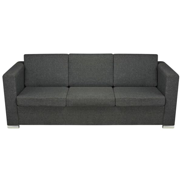 vidaXL 3-Sitzer Sofa Stoff Dunkelgrau