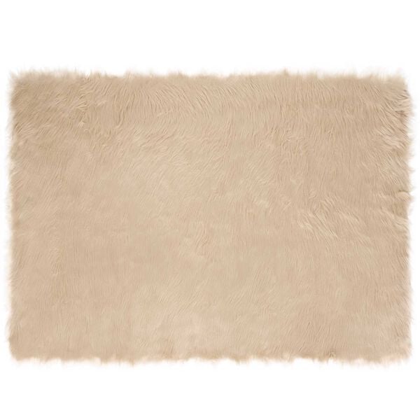 vidaXL Kunstschaffell Teppich Tafalla Beige 120 x 170 cm Polyester
