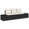 vidaXL Gartensofa-set 3 stk. Schwarz und Creme Poly-Rattan