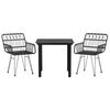 vidaXL 3-tlg. Garten-Essgruppe Schwarz Poly Rattan