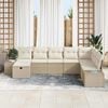 vidaXL Garten-Sofa-Set mit Kissen 8 pcs Beige Poly Rattan