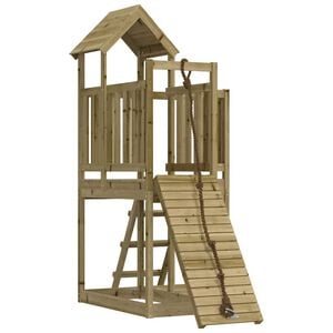 vidaXL Spielturm mit Kletterwand Impr&auml;gniertes Kiefernholz