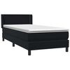 vidaXL Boxspringbett mit Matratze Schwarz 90x210 cm Samt