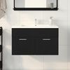 vidaXL Waschbeckenunterschrank Schwarz Eichen-Optik Holzwerkstoff