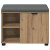 vidaXL Flurbank mit Kissen mit Regal Artisan-Eiche 60 x 38 x 46 cm