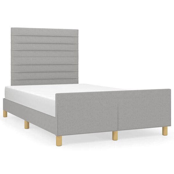 vidaXL Bettgestell ohne Matratze Hellgrau 120x190 cm Stoff