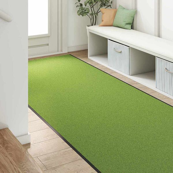 vidaXL Fu&szlig;matte Gr&uuml;n und Schwarz 120 x 400 cm Polyamid und PVC