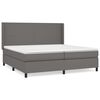 vidaXL Boxspringbett mit Matratze Grau 200x200 cm Kunstleder