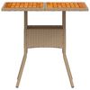 vidaXL Gartentisch Beige 80x80x75 cm Poly Rattan Akazienholz