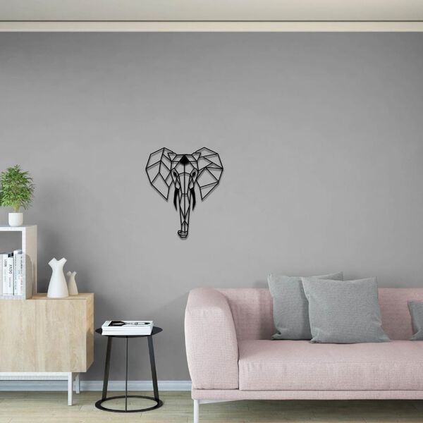 Homemania Wanddekoration Elefant 45x52 cm Stahl Schwarz