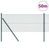 vidaXL Zaunpfosten Gr&uuml;n 50 x 0,6 m (12 x 12 mm Masche) Stahl und PVC