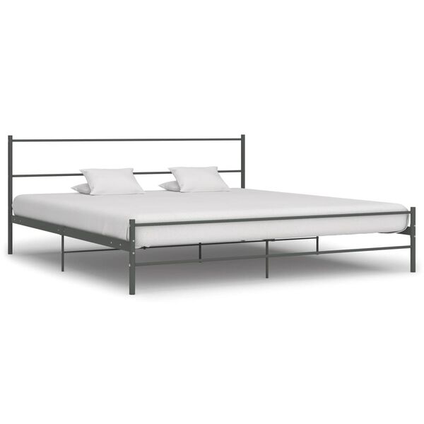 vidaXL Bettgestell Grau Metall 200&times;200 cm