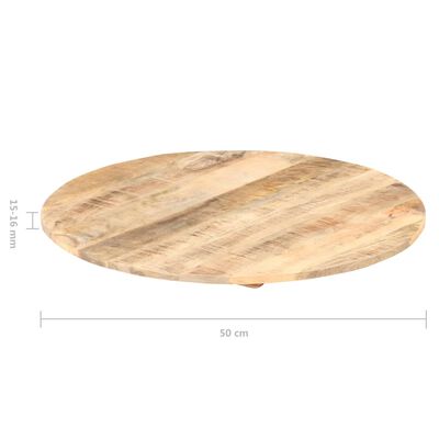 vidaXL Tischplatte Massivholz Mango Rund 15-16 mm 50 cm