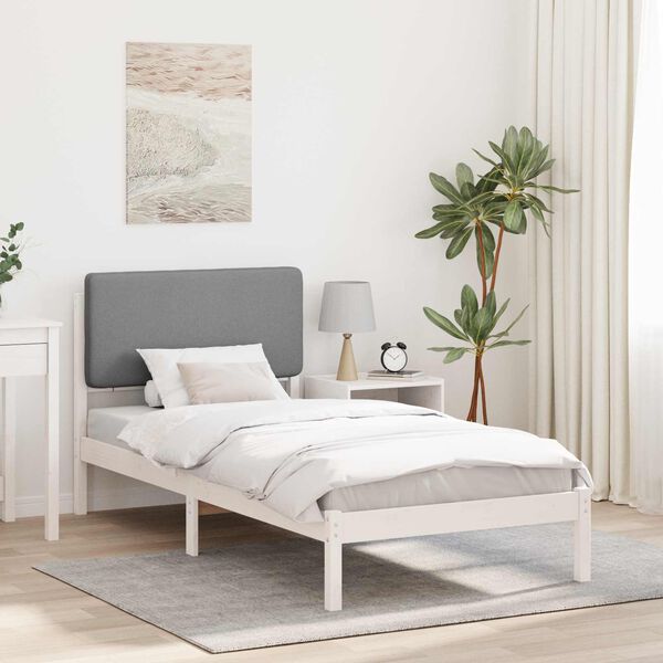 vidaXL Bettgestell mit gepolstertem Kopfteil Hellgrau 100 x 200 cm
