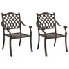 vidaXL Gartenstuhl 2 pcs Bronze 56 x 55 x 92,5cm Aluminium