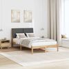 vidaXL Bettrahmen mit Kopfteil Braun 120 x 200 cm Massives Kiefernholz