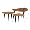 vidaXL 3-tlg. Couchtisch-Set Massivholz Akazie