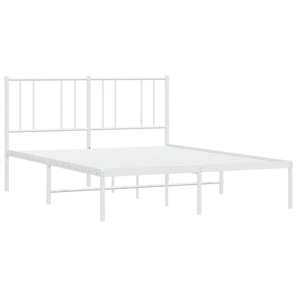 vidaXL Bettgestell mit Kopfteil Metall Wei&szlig; 120x200 cm