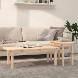 vidaXL 2-tlg. Couchtisch-Set Massivholz Kiefer