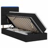 vidaXL LED-Speicherbett mit Matratze Schwarz 90 x 200 cm Stoff